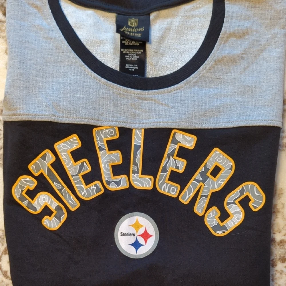 NFL Steelers Black and Gray Long Sleeve Tee with Bold Design - Picture 6 of 6